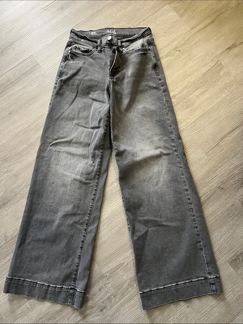 a.n.a Wide Leg Flare Jeans in Washed Black